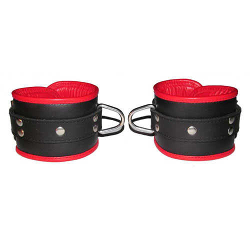 Deluxe 3 inch wide Buckling Leather Ankle Cuffs