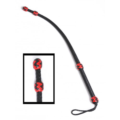 Black and Red Double Ball-End Single Tail Whip