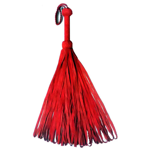 Super Heavy Suede Loop Tail Flogger - Red