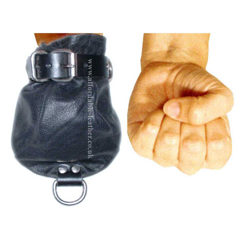 Pair of Leather Fist Bondage Mittens