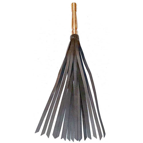 Two Tone Wood Handle Leather Flogger